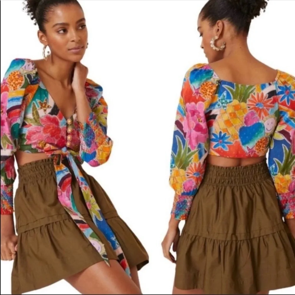ANTHROPOLOGIE NWT FARM RIO TIE CROP TOP 🌸